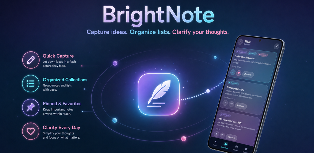 BrightNote app banner